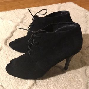 Black suede booties